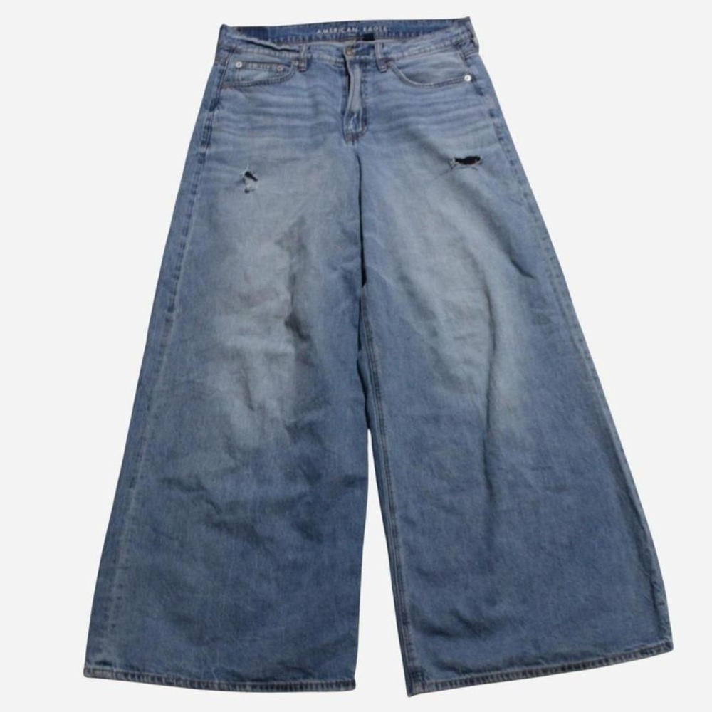 Womens Y2K Style American Eagle Ultra Wide Leg Highrise Skater JNCO Style  Jeans